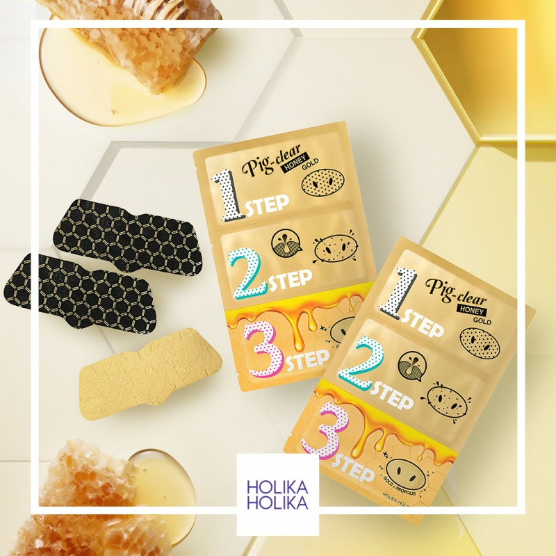 Holika Holika Pig Clear Black Head 3-Step Kit Honey Gold